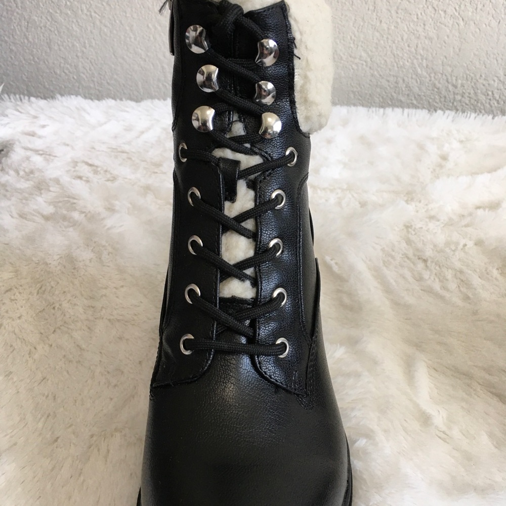New Nine West Quinine women’s block heel combat boots - Picture 5 of 6
